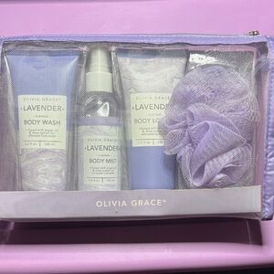 Olivia Grace Lavender Scented Body Wash Collection 5 piece gift set Soft Purple